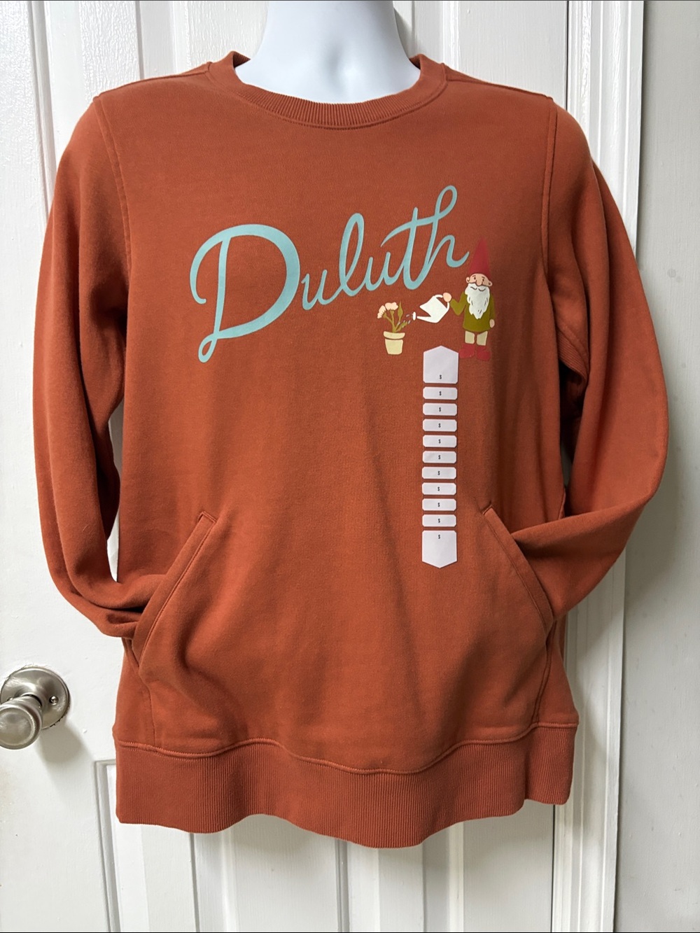 Duluth Trading Co Rust Crewneck Sweatshirt with Front Pocket